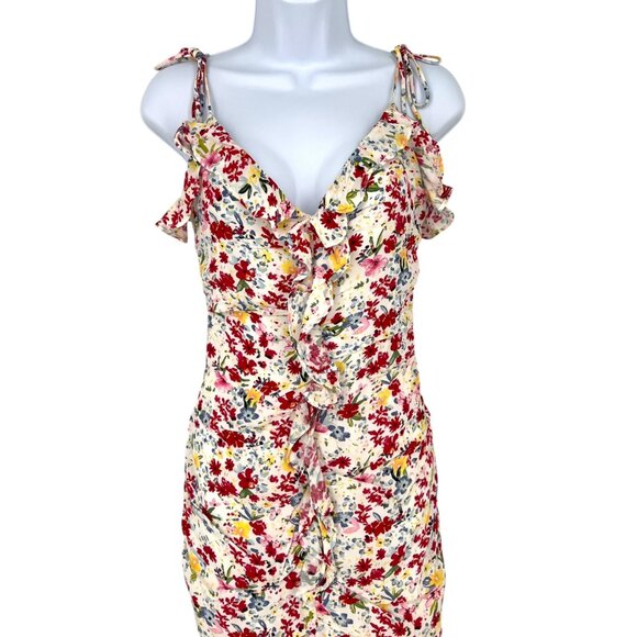 ASTR The Label Floral Ruffle Mini Dress White Multicolor Size XS - Picture 2 of 13